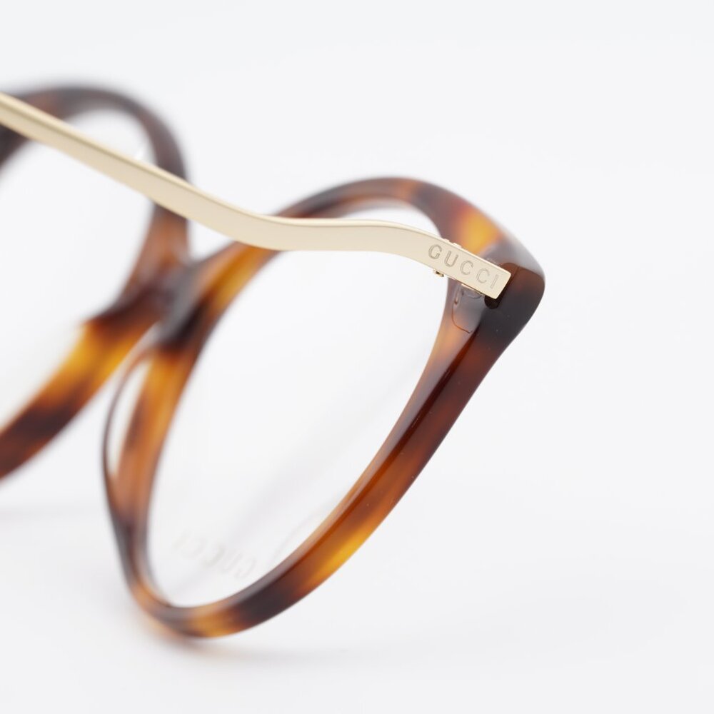 Gucci GG1009O 001 Eyeglasses Havana/Gold 52mm Round Frame - Picture 6 of 12